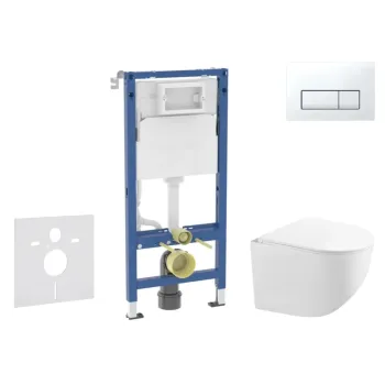 Tualetes poda komplekts Geberit Duofix Pods Kielle Gaia Rimless ar SoftClose vāku, Delta50 poga, Balta 11CA3151B