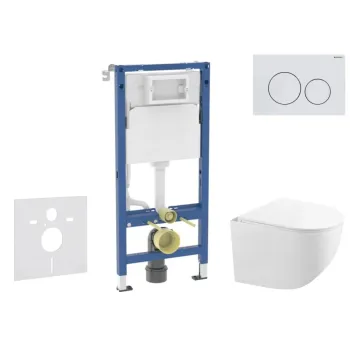 Tualetes poda komplekts Geberit Duofix pods Kielle Gaia Rimless, vāks ar SoftClose, Delta20 poga balta 11CA3152B