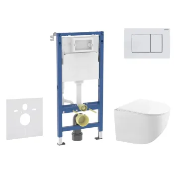 Tualetes poda komplekts Geberit Duofix pods Kielle Gaia Rimless ar SoftClose vāku, Delta30 poga balta 11CA3153B