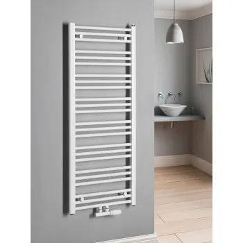 Dvieļu žāvētājs / Radiators Bruckner Albrecht 50x125cm, centrālais pieslēgums, balts 600.114.4