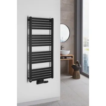 Dvieļu žāvētājs / Radiators Bruckner Grunt 105x50cm, centrālais pieslēgums, matēti melns 600.121.6