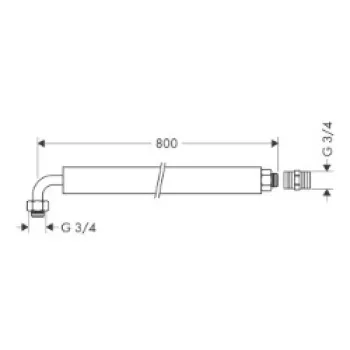 Padeves caurule Hansgrohe Exafill, elastīga 800 mm 58192000