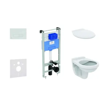 Tualetes poda komplekts Ideal Standard ProSys pods Alpha Rimless ar vāku, Oleas M1 poga, hroms ProSys120M SP36 Neražo