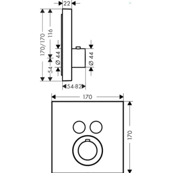 Vannas / Dušas maisītājs Axor ShowerSelect Iebūvējams, ar termostatu, hroms 36715000