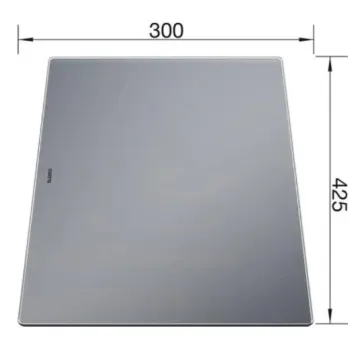 Virtuves Griešanas dēlis Blanco 425x300 mm, stikls/sudraba krāsā 230970