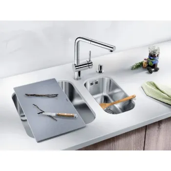 Virtuves Griešanas dēlis Blanco sudrabains stikls 227697
