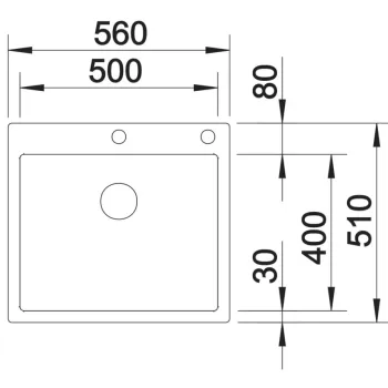 Virtuves izlietne Blanco Claron 500, 56x51 cm, InFino, nerūsējošais tērauds Durinox 523393