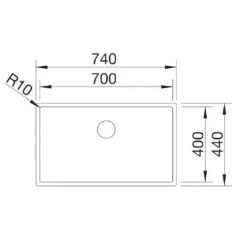 Virtuves izlietne Blanco Claron 700, 74x44 cm, InFino, nerūsējošais tērauds Durinox 523387