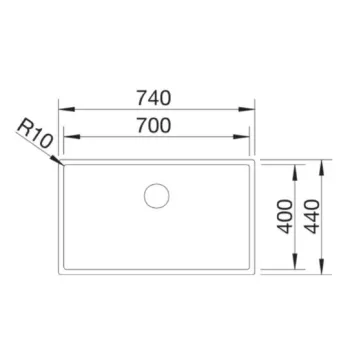 Virtuves izlietne Blanco Claron 700, 74x44 cm, nerūsējošais tērauds Durinox 523391