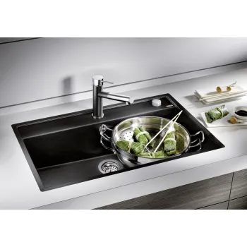 Virtuves izlietne Blanco Dalago 8 Silgranita, 82x51 cm, ar notekas vadību, antracīta krāsā 516629