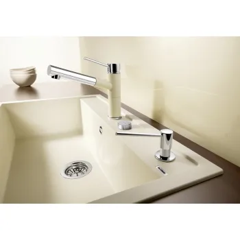 Virtuves izlietne Blanco Dalago 8 Silgranīta, 82x51 cm, ar notekas vadību, balta 516633