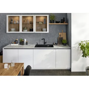 Virtuves izlietne Blanco Etagon 8 Silgranīta, 78x51 cm, ar sliedēm, melna 525893