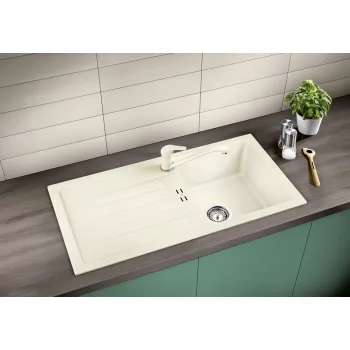 Virtuves izlietne Blanco Favum 45 Silgranīta, 86x44 cm, melna 526081