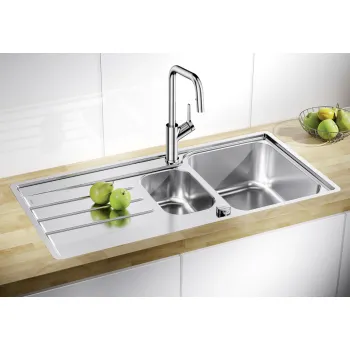 Virtuves izlietne Blanco Lemis 6, 100x50 cm, ar notekas vadību, pulēts nerūsējošais tērauds 523033