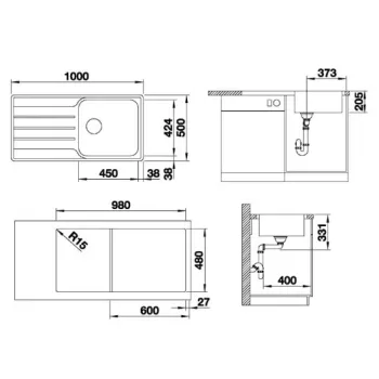 Virtuves izlietne Blanco Lemis XL 6, 100x50 cm, pulēts nerūsējošais tērauds 523034