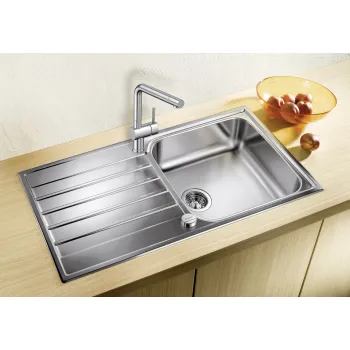 Virtuves izlietne Blanco Livit XL, 100x50 cm, ar notekas kontroli, birstēts nerūsējošais tērauds 518519
