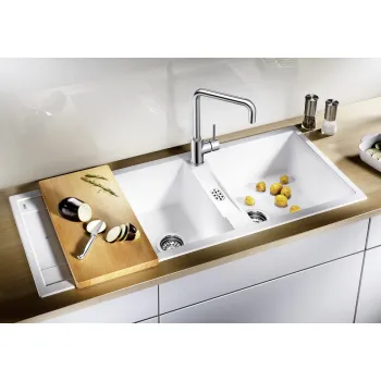 Virtuves izlietne Blanco Metra 8 Silgranīta, 116x50 cm, balta 513064