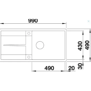 Virtuves izlietne Blanco Metra XL 6  Silgranīta, 99x49 cm, ar notekas vadību, melna 525933