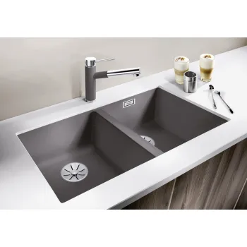 Virtuves izlietne Blanco Subline 350/350 Silgranīta, 76x46 cm, antracīta krāsā 523574