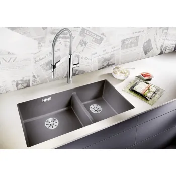 Virtuves izlietne Blanco Subline 480/320 Silgranīta, 86x46 cm, pabūvējama, kafijas krāsa 523593