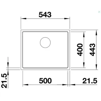 Virtuves izlietne Blanco Subline 500 Silgranita, 54x44 cm, tērauda rāmis, melna 525997