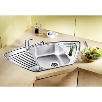 Virtuves izlietne Blanco Tipo 9, 93x51 cm, ar notekas vadību, nerūsējošais tērauds 526338