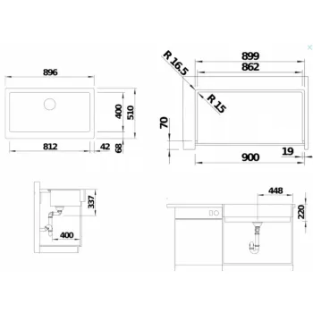 Virtuves izlietne Blanco Vintera XL 9 Silgranīta, 90x51 cm, melna 526110
