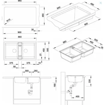 Virtuves izlietne Blanco Zia 9 Silgranīta, 86x50 cm, balta 516678