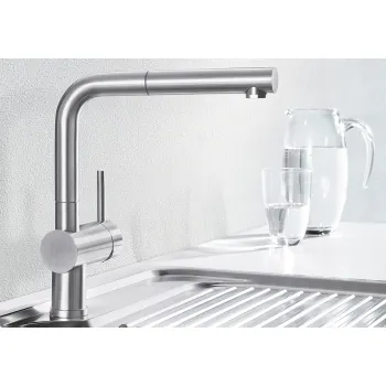 Virtuves izlietnes maisītājs Blanco Linus S  ar izvelkamu snīpi, hroms 512200