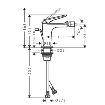 Bidē maisītājs AXOR Citterio C, birstēta bronza 49210140