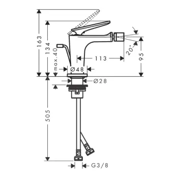 Bidē maisītājs AXOR Citterio C, hroms 49210000