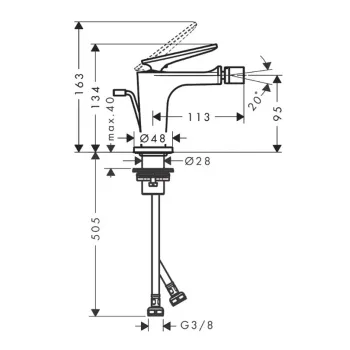 Bidē maisītājs AXOR Citterio C, matēti melns 49210670