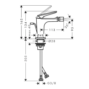 Bidē maisītājs AXOR Citterio C, matēti melns 49211670