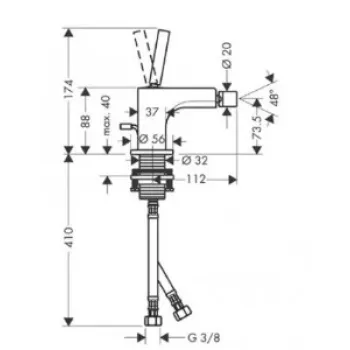 Bidē maisītājs AXOR Citterio, hroms 39210000