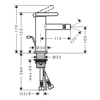 Bidē maisītājs AXOR One, EcoSmart, matēti balts 48210700
