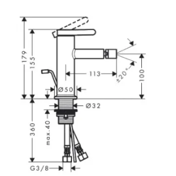 Bidē maisītājs AXOR One, EcoSmart, matēti melns 48210670