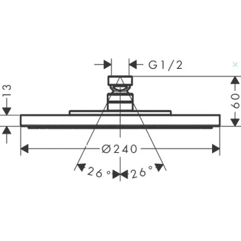Dušas galva Axor 24 cm, 1 strūkla, hroms 28494000
