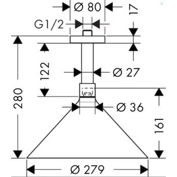 Dušas galva Axor 240 2jet, hroms 26022000