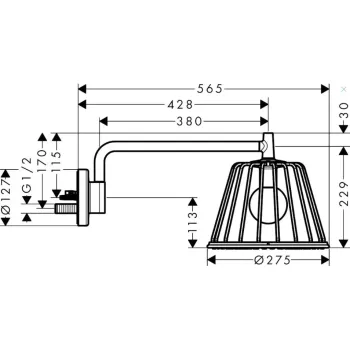 Dušas galva Axor LampShower, Nendo dizains, hroms 26031000