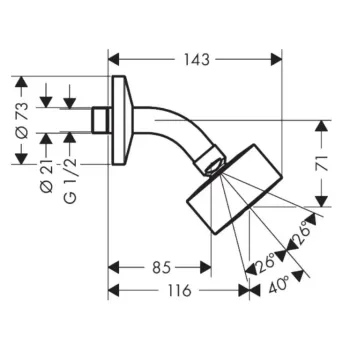Dušas galva Axor One, diametrs 7 cm, EcoSmart, pulēta zelta krāsa 48490990