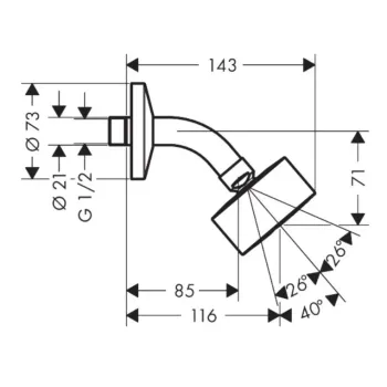 Dušas galva Axor, diametrs 7 cm, EcoSmart, matēti balta 48490700