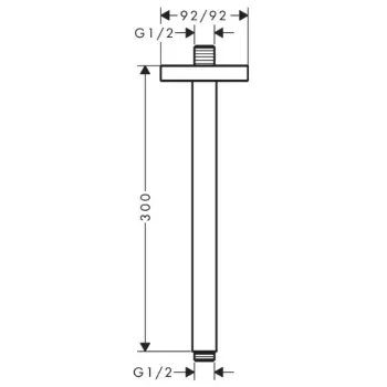 Dušas galvas turētājs Axor, 30 cm, birstēts melns hroms 26966340