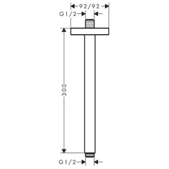 Dušas galvas turētājs Axor, 30 cm, hroms 26966000