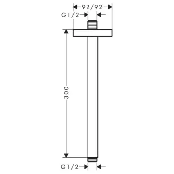 Dušas galvas turētājs Axor, 30 cm, matēti melna 26438670