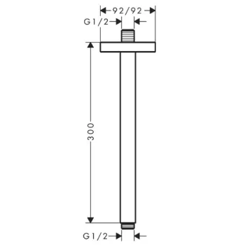 Dušas galvas turētājs Axor, 30 cm, matēti melna 26966670