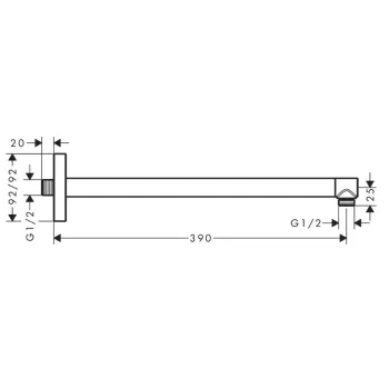 Dušas galvas turētājs Axor 39 cm, hroms 26967000
