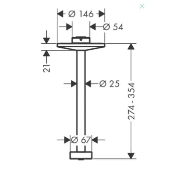 Dušas galvas turētājs Axor One, 30 cm, pulēts misiņš 48496950