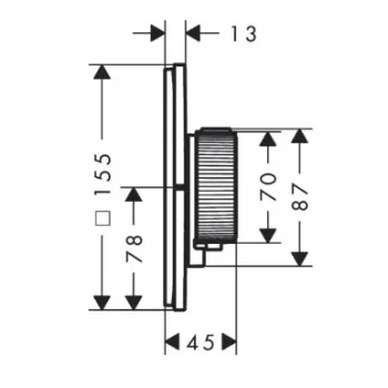 Dušas maisītājs AXOR ShowerSelect ID ar termostatu iebūvējams, HighFlow, birstēts melns hroms