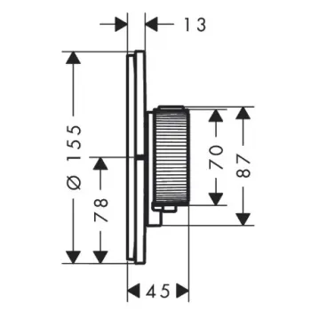 Dušas maisītājs AXOR ShowerSelect ID ar termostatu iebūvējams, HighFlow, matēti melns