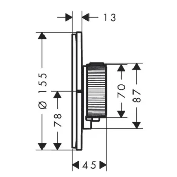 Dušas maisītājs AXOR ShowerSelect ID ar termostatu iebūvējams, HighFlow, pulēta bronza